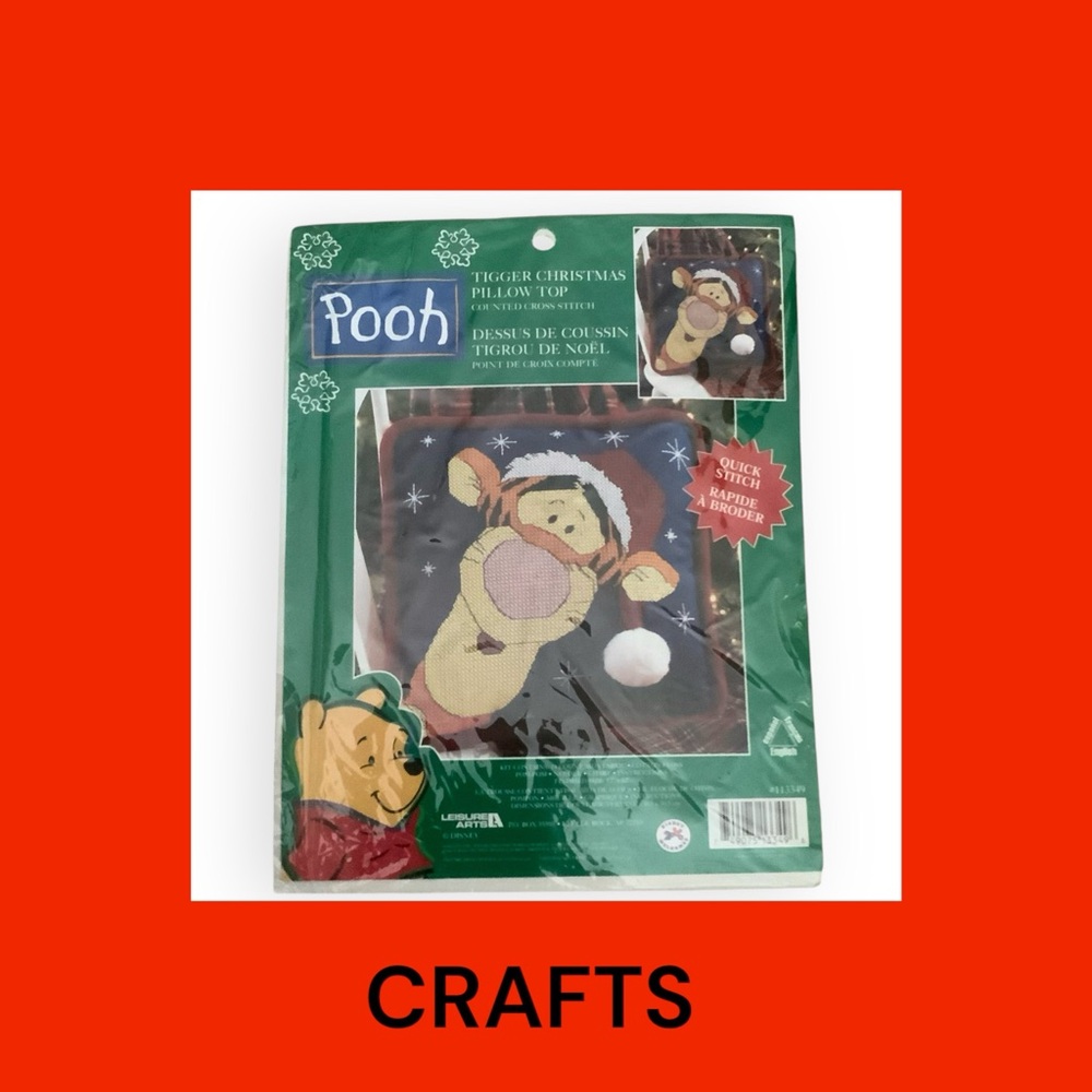 Tigger Christmas Pillow Top - Counted Cross Stitch